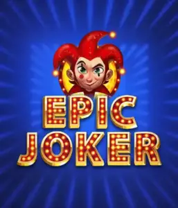 Step into the vibrant world of Epic Joker slot by Relax Gaming, highlighting a mischievous joker with a flaming hairstyle set against a sparkling blue background. This graphic captures the fun and excitement of classic slots, great for fans of classic casino aesthetics, providing a captivating adventure.