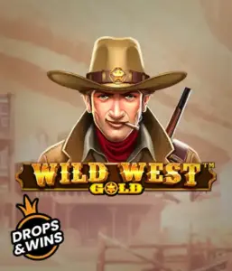  Encounter the rugged sheriff of "Wild West Gold," a popular slot game by Pragmatic Play. The graphic depicts a determined sheriff with a sheriff’s badge, framed by a sun-baked Old West town backdrop. The game's title is boldly featured in a stylized font, highlighting the Wild West adventure theme. 