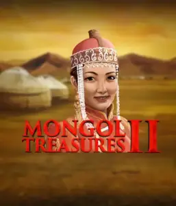 Step into the vibrant history of Mongolia with the Mongol Treasures 2 game by Endorphina, showcasing a beautiful Mongolian woman dressed in traditional attire against a sunset-lit Mongolian steppe backdrop. This image evokes the essence of Mongolian tradition, offering a unique visual adventure. 